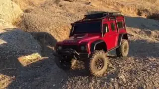 Traxxas TRX-4 Trailing the Axial Scx1O, Millerton Lake, switching differentials up while trailing