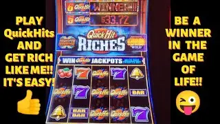 How to Get Rich Quick on QuickHit Riches!!!  (*or lose money trying)