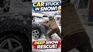 Car Stuck in Snow 😨 Live Rescue in Himalayas ❄️#shorts