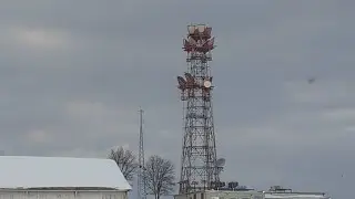 The South Bend long lines tower and radio tower and cell towers and TV towers on day mode 