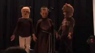 Kolbe Padgett as Little Bear - holding it in