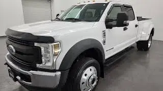 2019 FORD F450 XL CREW LONGBOX DUALLY DIESEL OXFORD WHITE 4K WALKAROUND 13461Z SOLD!