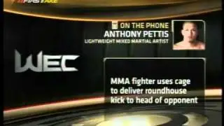Crazy MMA roundhouse kick off the cage with interview