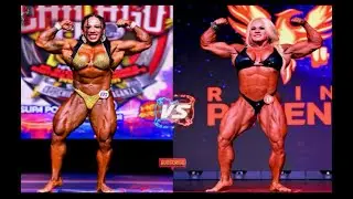 Muscular Bodybuilder Fabiana Dos Anjos VS Aleesha Young