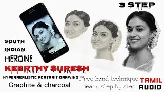Keerthy Suresh Pencil Drawing Video | How To Draw | k2 micro art creation | Outline Tutorial | TAMIL