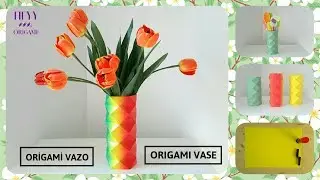 Paper Origami Vase-How to make paper origami vase