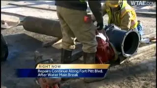 Downtown Pittsburgh water main break repairs turn into gas leak search