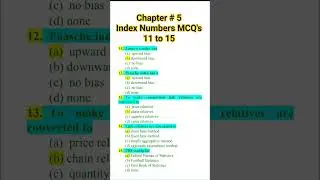 Ch # 5 MCQ'S 11 to 15 | Index Numbers | Laspeyre and Paache | Muhammad Usman | Focus Creators #exam