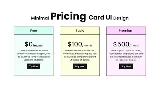 CSS Minimal Pricing Card UI Design With Cool Hover Effects | Html5 CSS3
