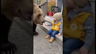 Медведь пугает