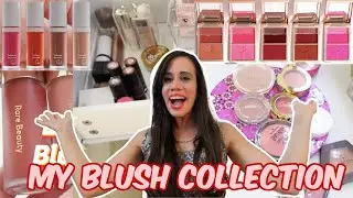 MY BLUSH COLLECTION 💖 | VIRAL Drugstore, high-end blushes, bronzers, & highlighters! Speed reviews