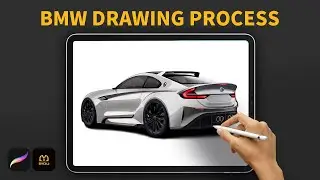【PROCREATE】HOW TO DRAWING BMW SERIES CAR WITH IPAD PRO