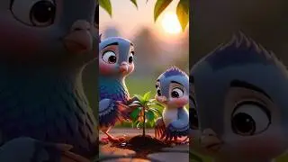 The pigeon and his child together plant a mango tree on the railway track 😭 #ai​ #pigeon​ #train​