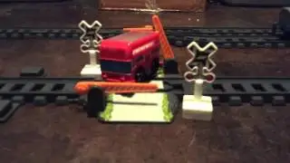 Geotrax bus gets hit by an EZ Play Railway train