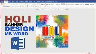 Holi banner Design 2023 in Ms Word !