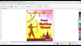 Corel draw me Shri Ram Navami Banner Design kaise banaye - how to create Shri Ram banner Design