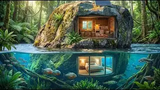 Building a Secret House in the Woods (ASMR) &ndash; Hidden Bedroom Inside Solid Rock