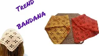 TREND🧶💫 TIĞ İŞİ BANDANA YAPILIŞI #crochet #knitting #trend #bandana