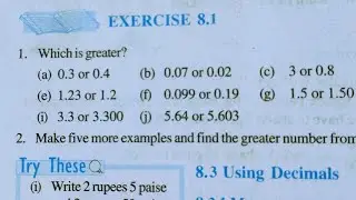 Class 6th maths l Exercise 8.1 l Chapter 8 l Decimal l NCERT l Solution l Cbse board l Carb Academy