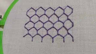 Honeycomb filling Stitch Handwork Embroidery Design हाथ की कढ़ाई 💖 Easy Hand Embroidery Design 💫 