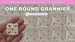 Inifinte One Round Grannies! | learn a BRAND NEW WAY to crochet these traditional little squares