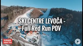 Skiing Ski Centre Levoča dolina - Full Red Run POV (January 2026)