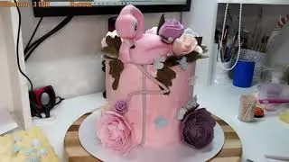 Оформление торта с фламинго_How to make a cake with flamingos_Como fazer um bolo com flamingos