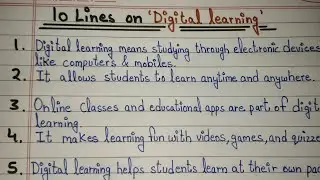 10 Lines on Digital Learning | Digital Learning Essay | Digital Learning