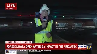 Roads slowly open after winter ice storm in the ArkLaTex
