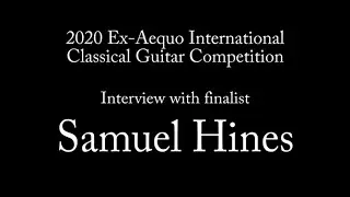 2020 Ex-Aequo Competition finalist Samuel Hines
