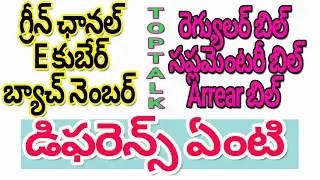 Green ఛానల్, E-kuber,Batch Number అంటే ఏంటి, శాలరీ బిల్ రకాలు అవి క్రెడిట్ అవ్వడానికి పడుతున్న సమయం.