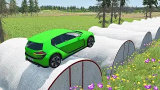 Car Crashes on a Road with Multiple Bumps - Beamng drive | TornMetal