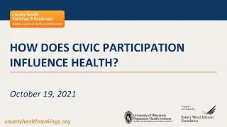 Webinar: How Does Civic Participation Influence Health?