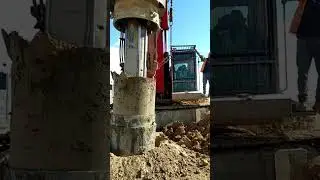 Pile Driving Machine in Action#piledriving #construction #engineering #heavyequipment