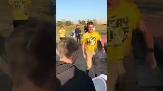 Alex Morner gives McCool Junction Coach Ryan Underwood an Ice Bath after District Cross Country 2024