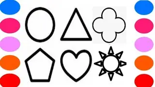 Cute shapes Drawing, Painting and Colouring for Kids and Toddlers_ Kids Art#shapesdrawing