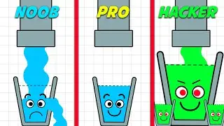 Noob vs Pro vs Hacker in HAPPY GLASS!