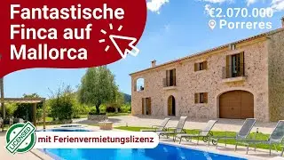 Fantastische traditionelle #Finca mit #Ferienvermietungslizenz in Porreres, #Mallorca