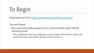 Связывание учетной записи FMCSA Clearinghouse и учетной записи портала: видео о соблюдении требов...
