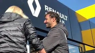 Daniel Ricciardo, before an interview at the Renault F1 Motorhome 2020