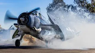 TBM Avenger startup, taxi out, and takeoff