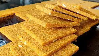 Boondi Candy Sweet Making | How To Make Cashew Boondi Chikki Mithai | Indian Sweets Making Videos