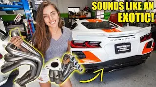 Мы установили на мой Corvette C8 коллекторы от NASCAR! *Потрясающий звук*