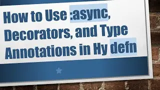 How to Use :async, Decorators, and Type Annotations in Hy defn