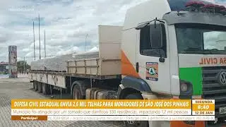 DEFESA CIVIL ESTADUAL ENVIA 2,6 MIL TELHAS PARA MORADORES DE S&Atilde;O JOS&Eacute; DOS PINHAIS