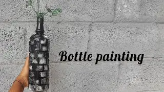Bottle wall painting  🧱 .. #ISL #bottlepainting #bottlewall #bottleart #arist #deaf #world #arylic
