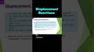 displacement Reactions #shorts #ytshorts #sciencelecture