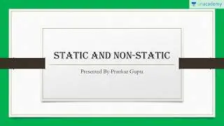 Object Oriented Concepts -  Static and Non Static