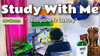 Day 1/143 |STUDY WITH ME Live | 10+ Hrs | Pomodoro 90/10 timer | Fireplace sounds🇮🇳