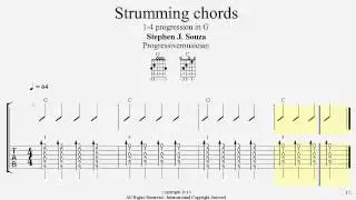 Guitar Pro 6 tutorial 1-4 chord progression
